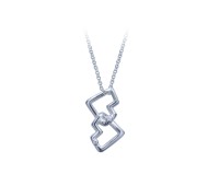 Hearts Intertwined Silver Necklace SPE-5447